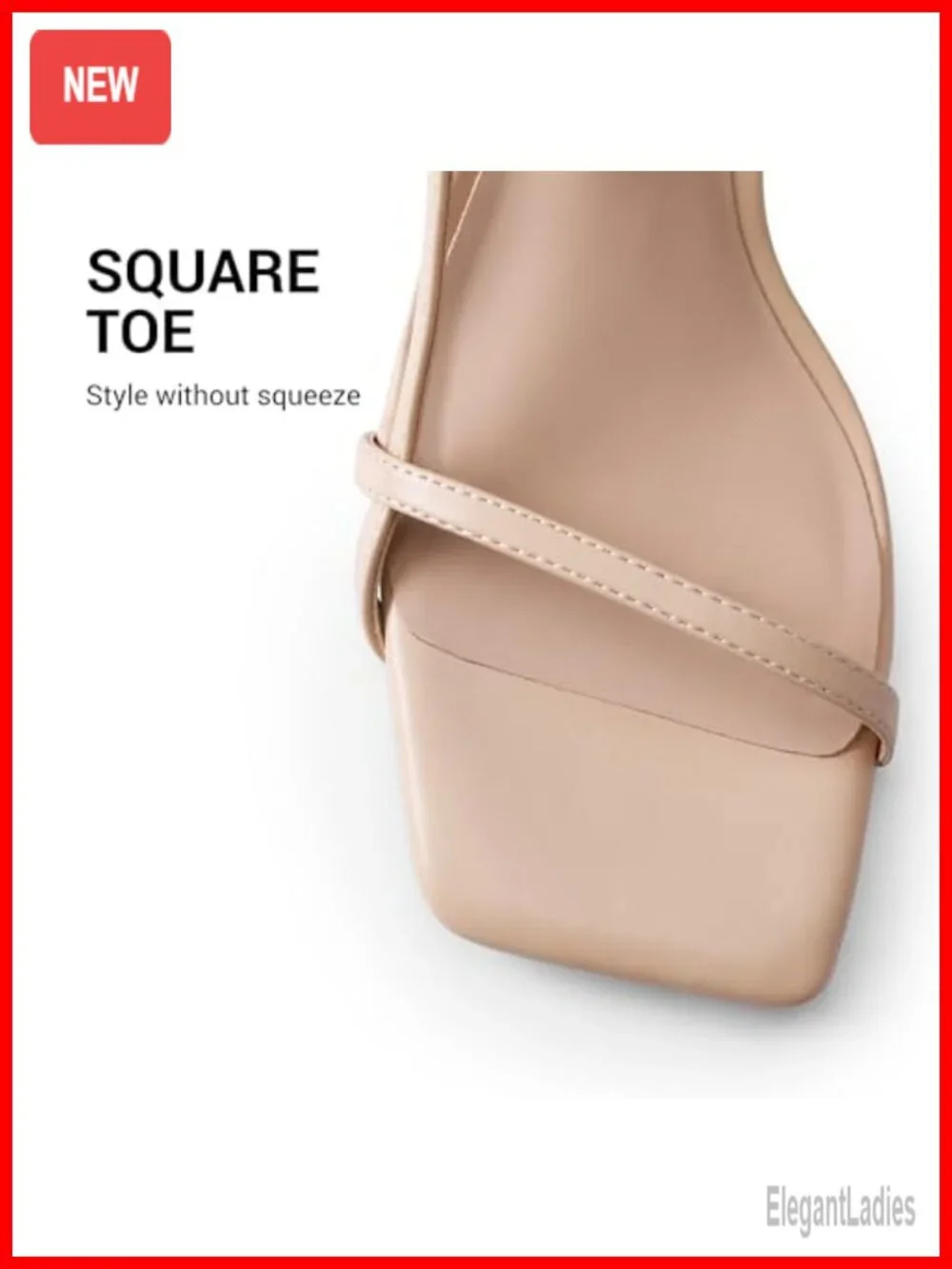 Women's Kitten Heel Ankle Strap Sandals Square Toe Faux Leather